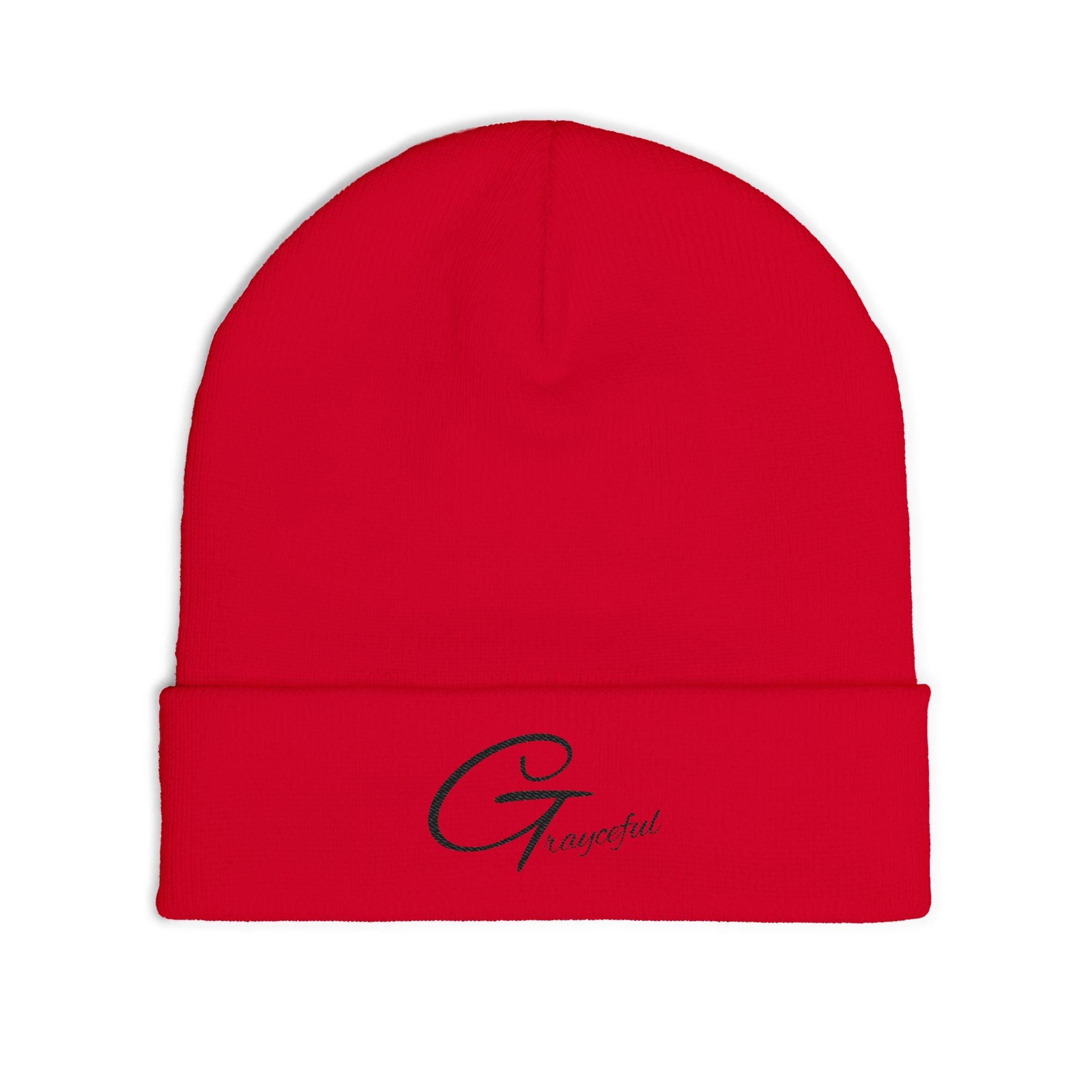 Grateful Embroidered Knit Beanie – Cozy Winter Hat for Women