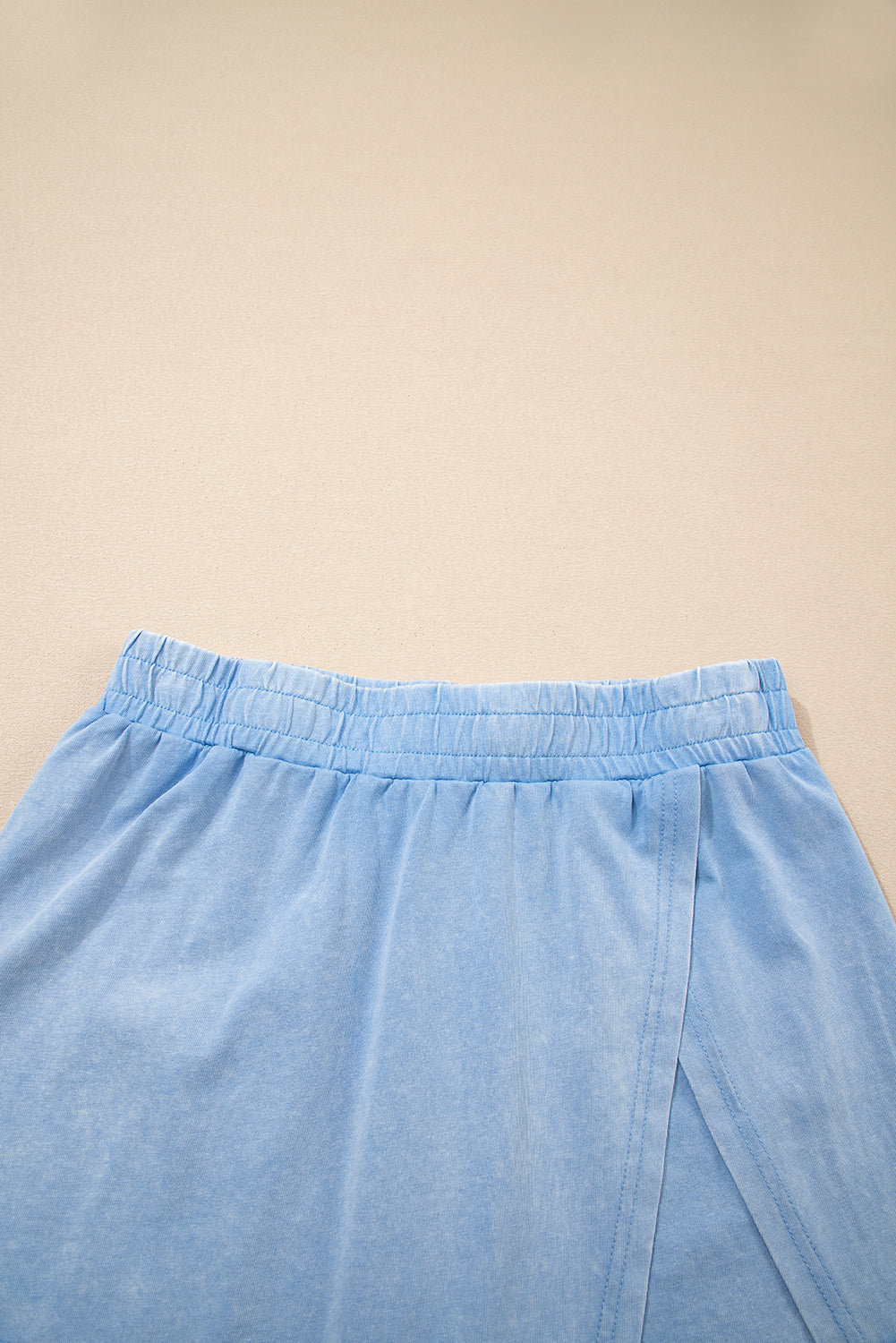 Solid Mineral Wash Cotton Tank Top and Lined Skort Set