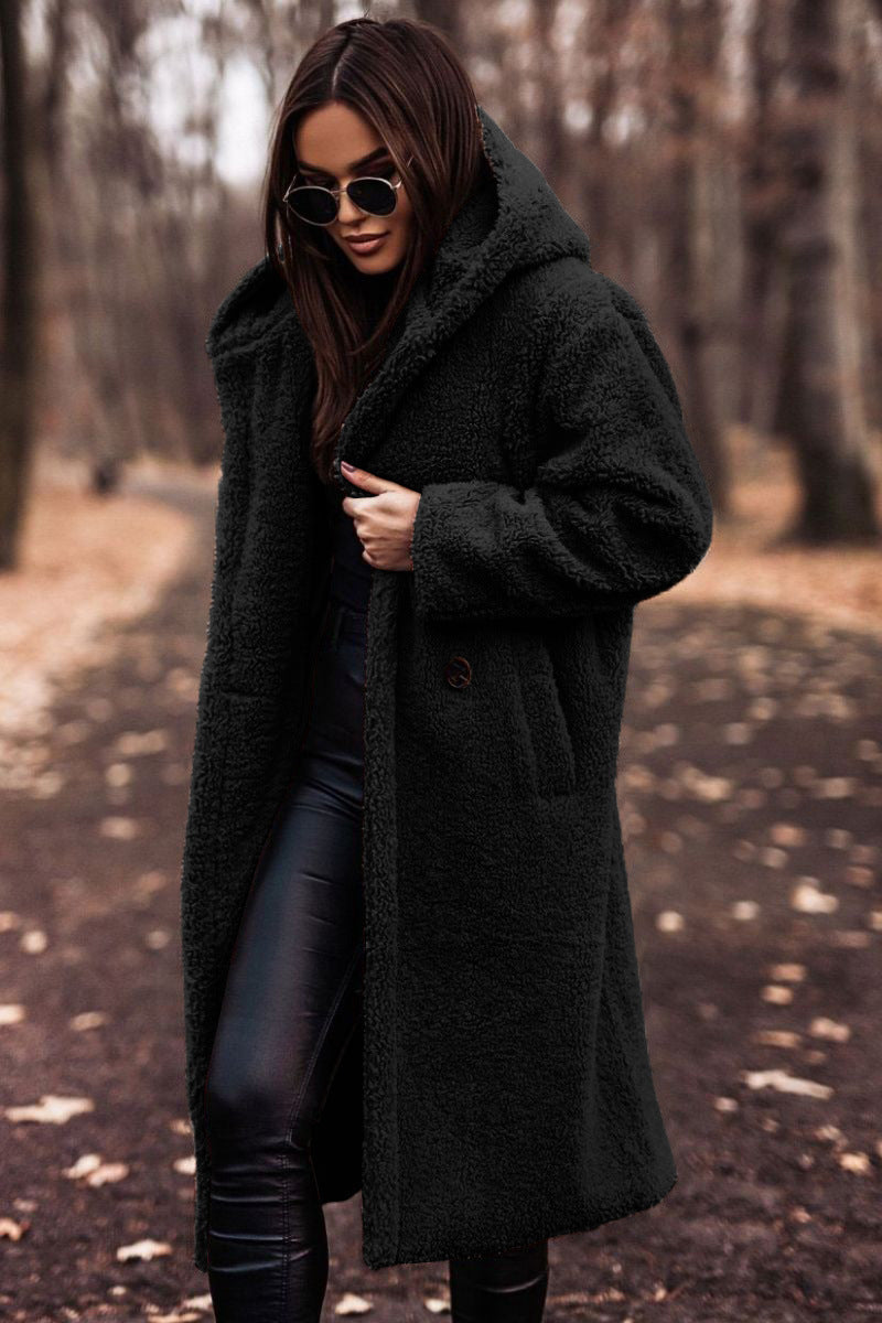 Harajuku Style Long Sleeve Woolen Coat for Women - Cozy & Warm - Image 13