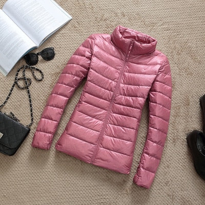 Women's Ultra-Lightweight Slim Fit Hooded Puffer Jacket - Image 25