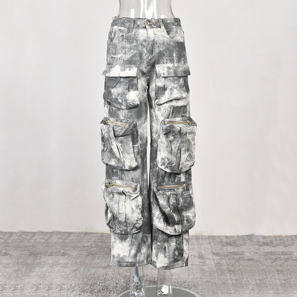 Women's High Waist Camouflage Cargo Pants Loose Fit Harajuku Style - Image 2