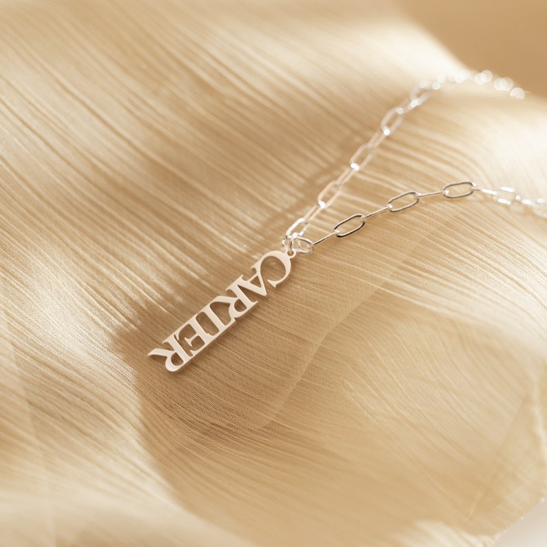 Customized Cursive Name Plate Chain Necklace