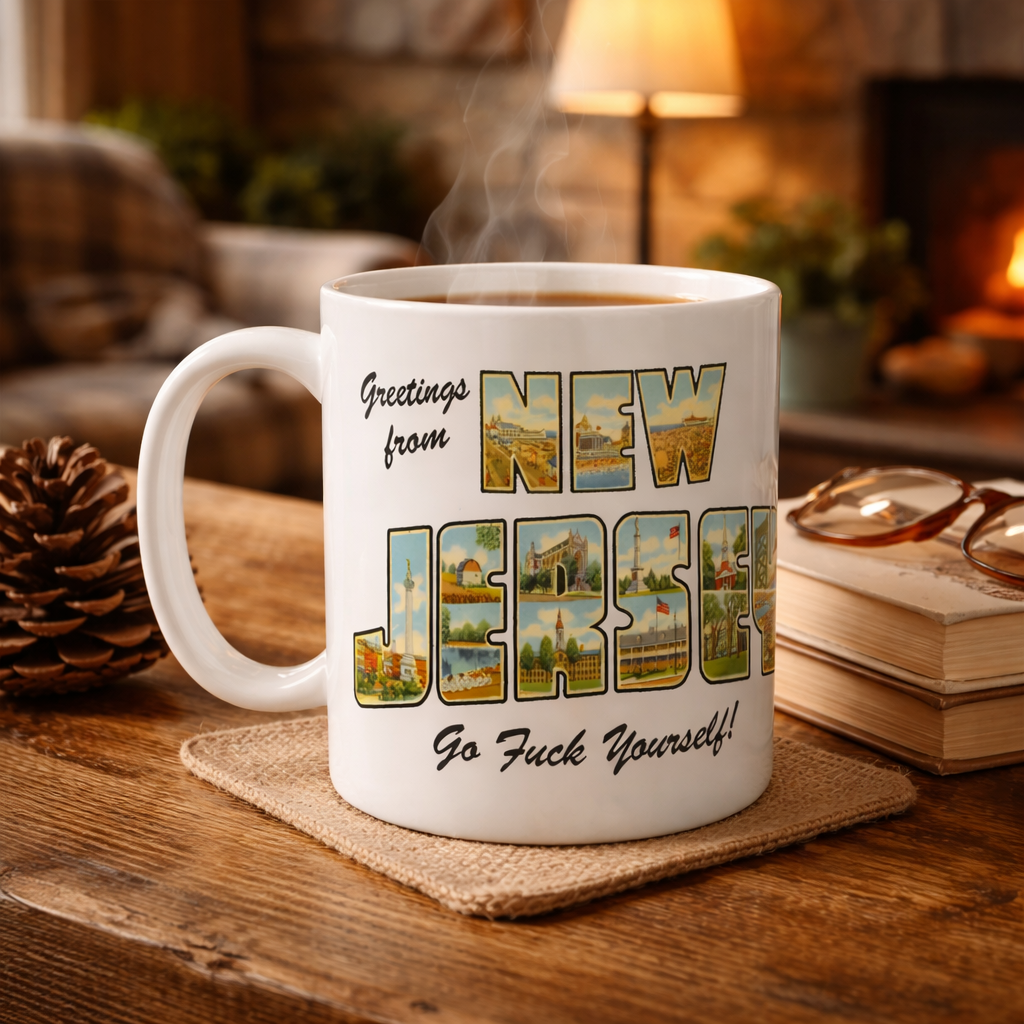 Greetings from New Jersey Ceramic Mug - Vintage Garden State Gift
