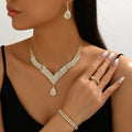 Luxury Chain European And American Wedding Jewelry Jewelry Set Bridal Wedding Supplies Necklace Earrings Bracelet Ring Head