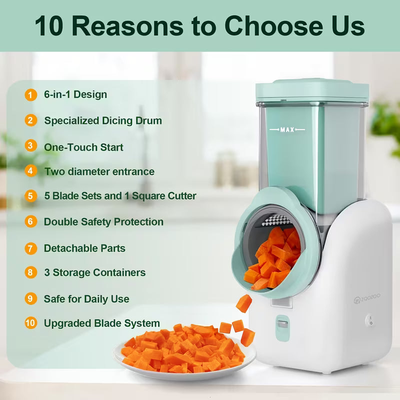 6-in-1 Electric Cheese Grater and Vegetable Slicer
