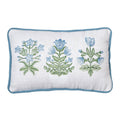 Blue Flowers Embroidered Pillow