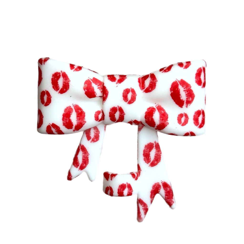 Kissy Lips 3D Bow Straw Topper