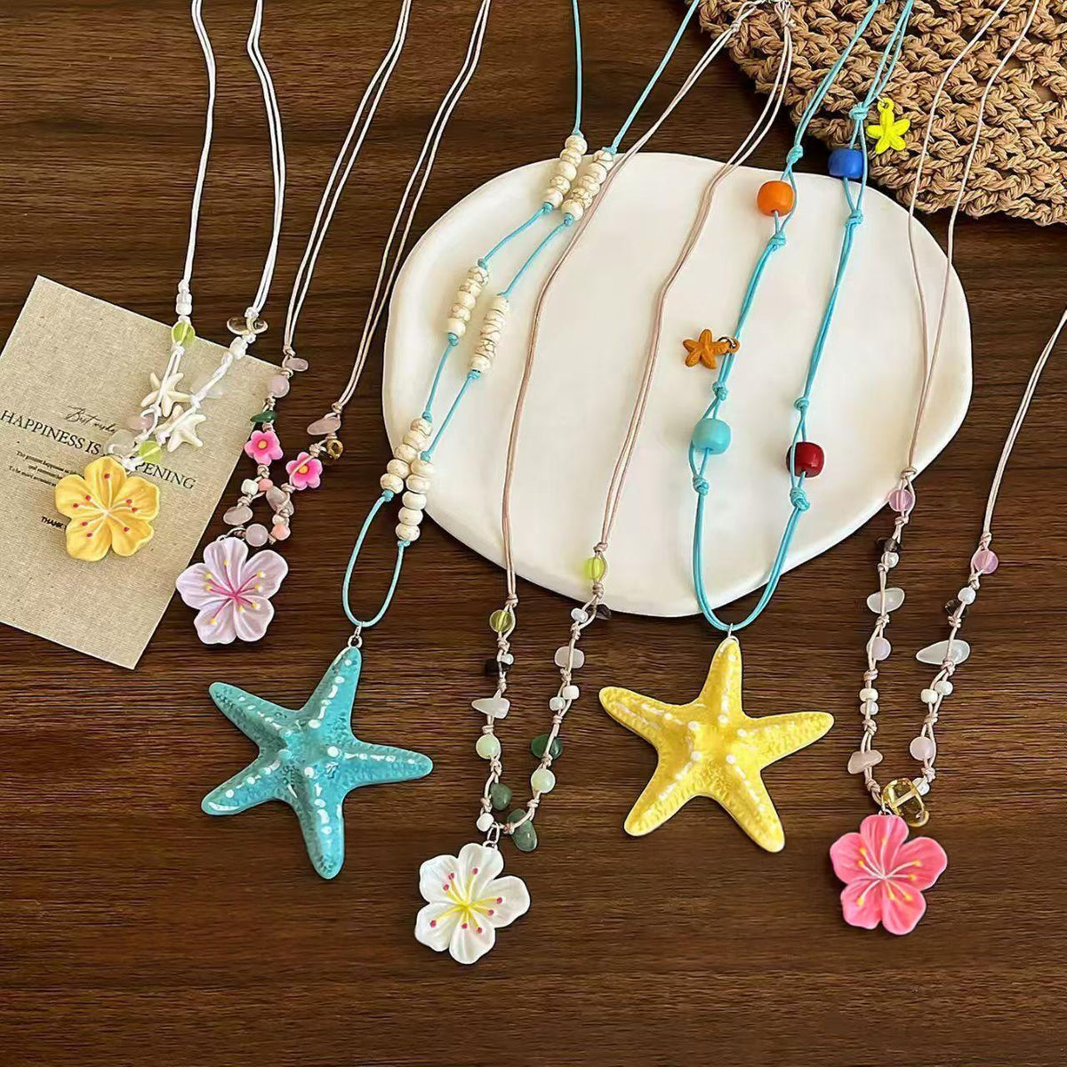 String Of Zhuhai Star Flower Hand-Woven Necklace For Women