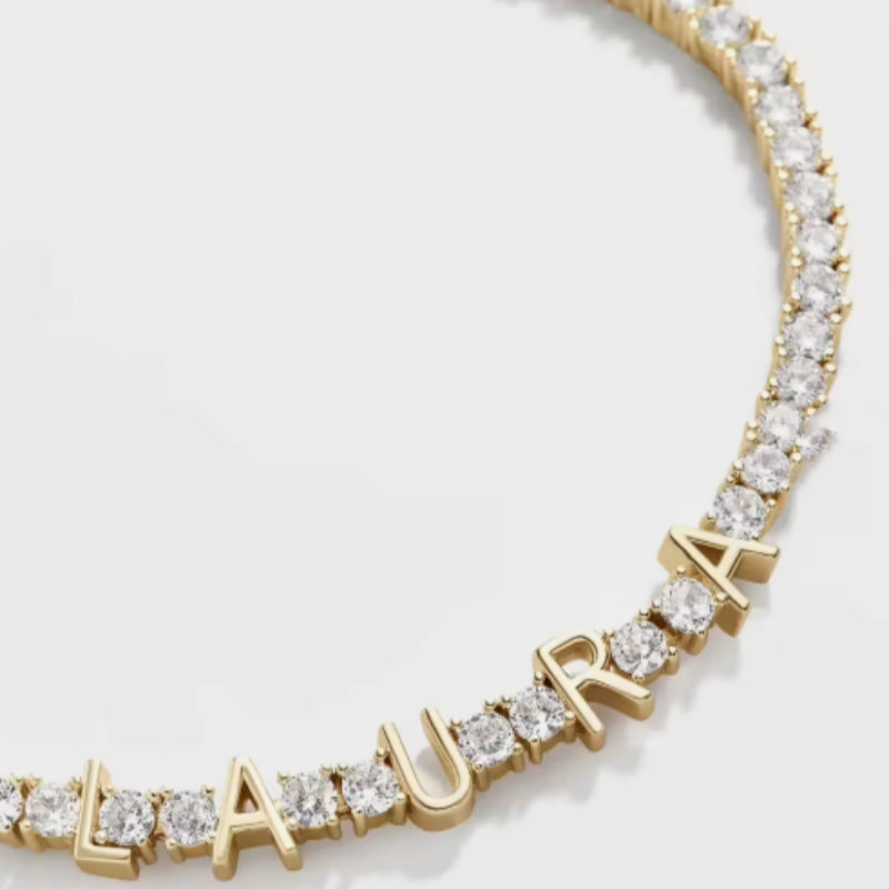 Glamorous minimalist gold chain bracelet for women with clear accents