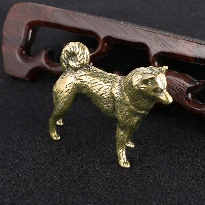Old Solid Copper Zodiac Dog Pure Copper Ornaments