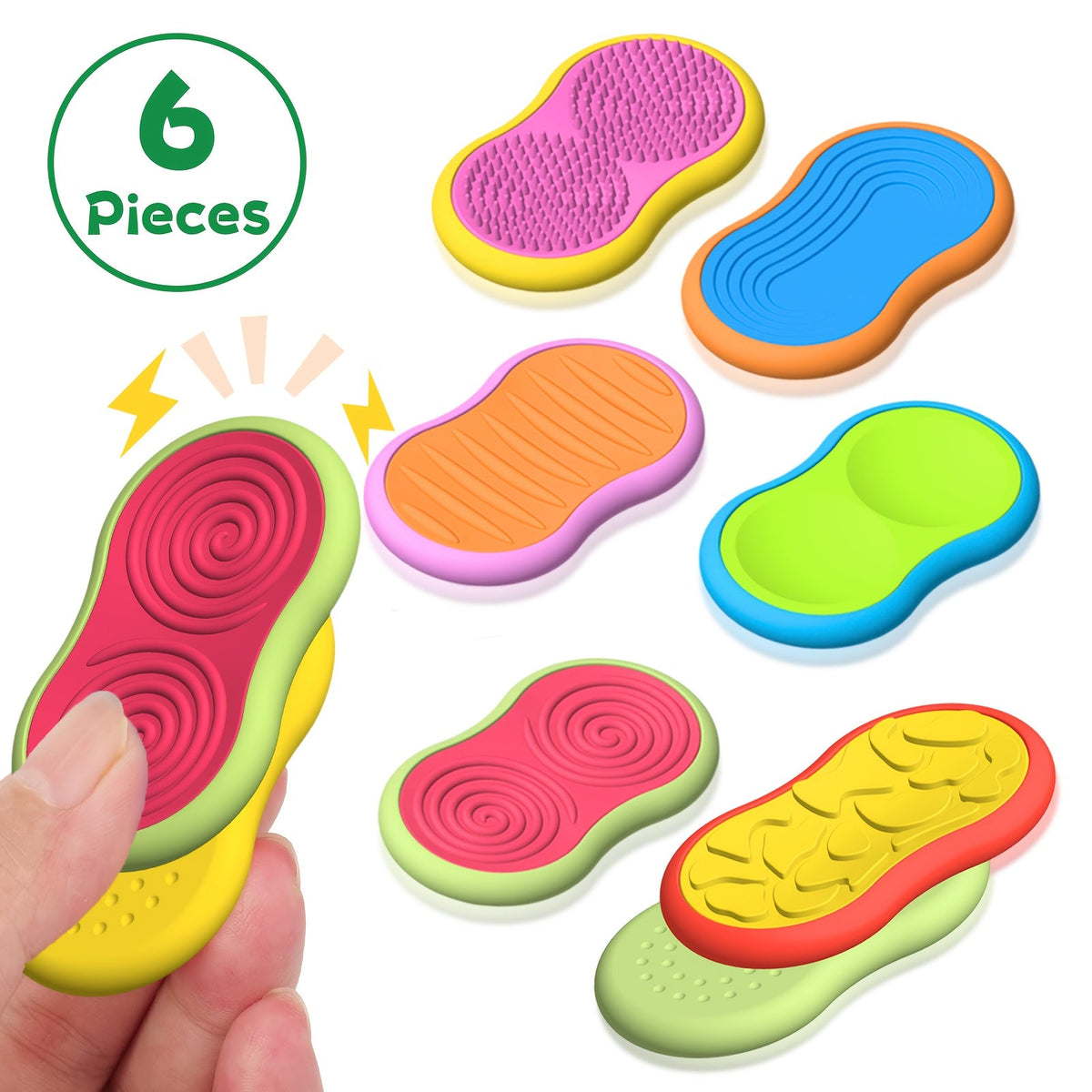 6Piece Magnetic Slider Fidget Toy Set Focus Aid