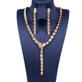 18K Gold Snake-Style Serpent Necklace and Earring Jewelry Set