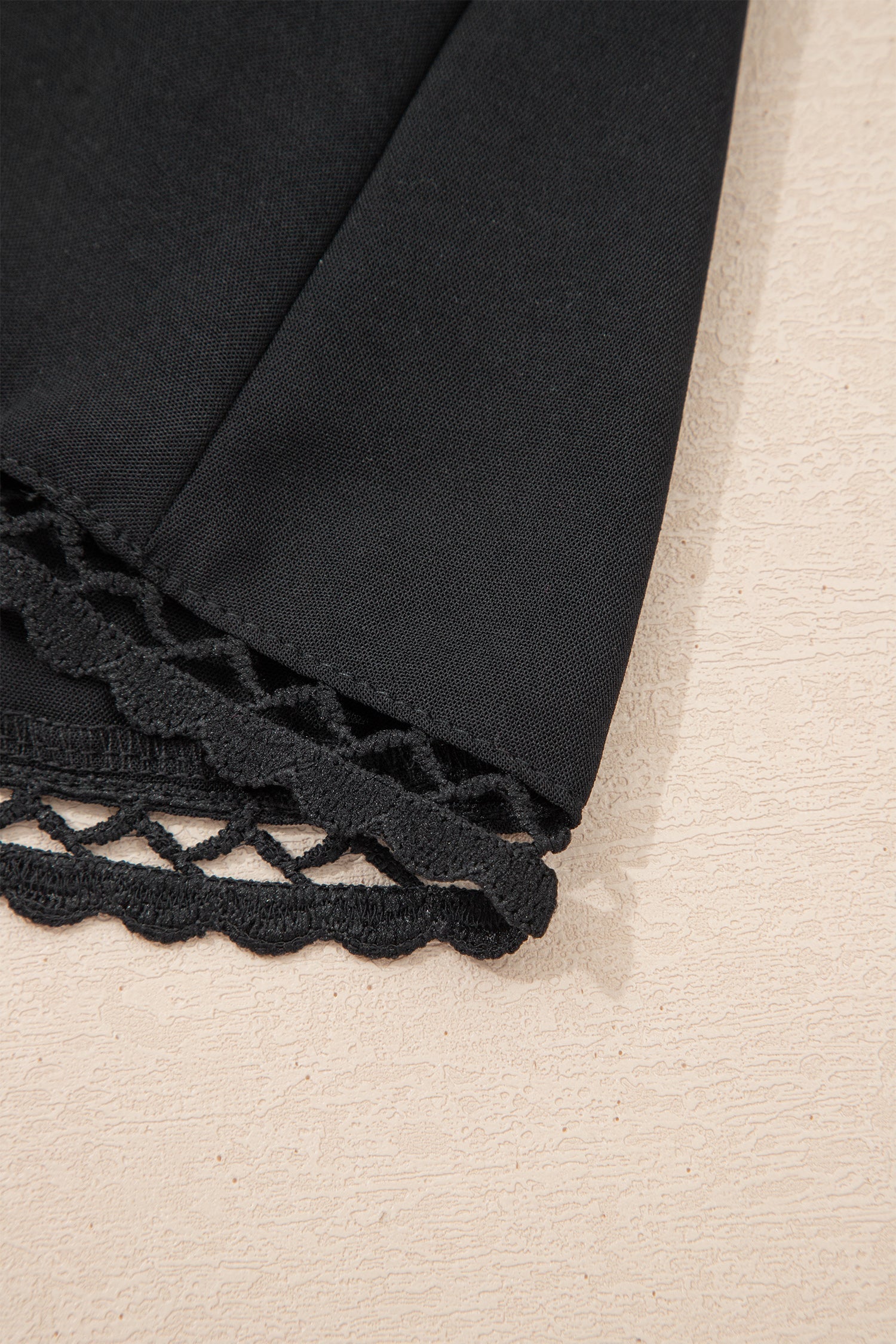 Navy Frilled Elastic Waist Lace Trim Boho Ruffled Shorts