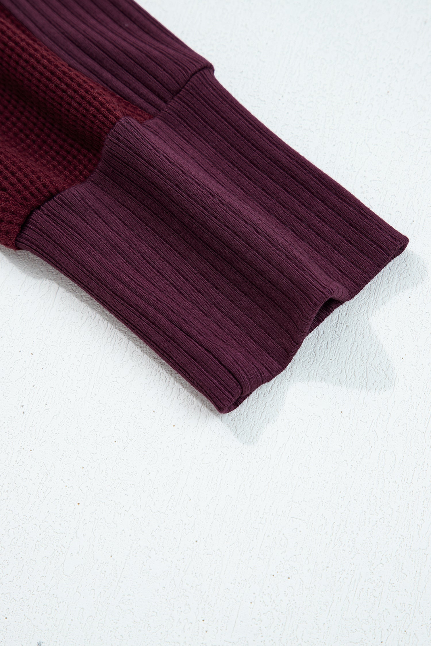 Waffle Zip Up Snap Button Hooded Jacket