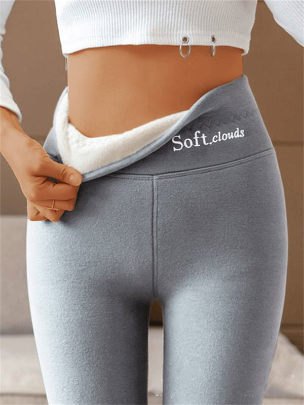 Women High-Waist Fleece-Lined Shark Leggings Sculpting Winter Pants - Image 10