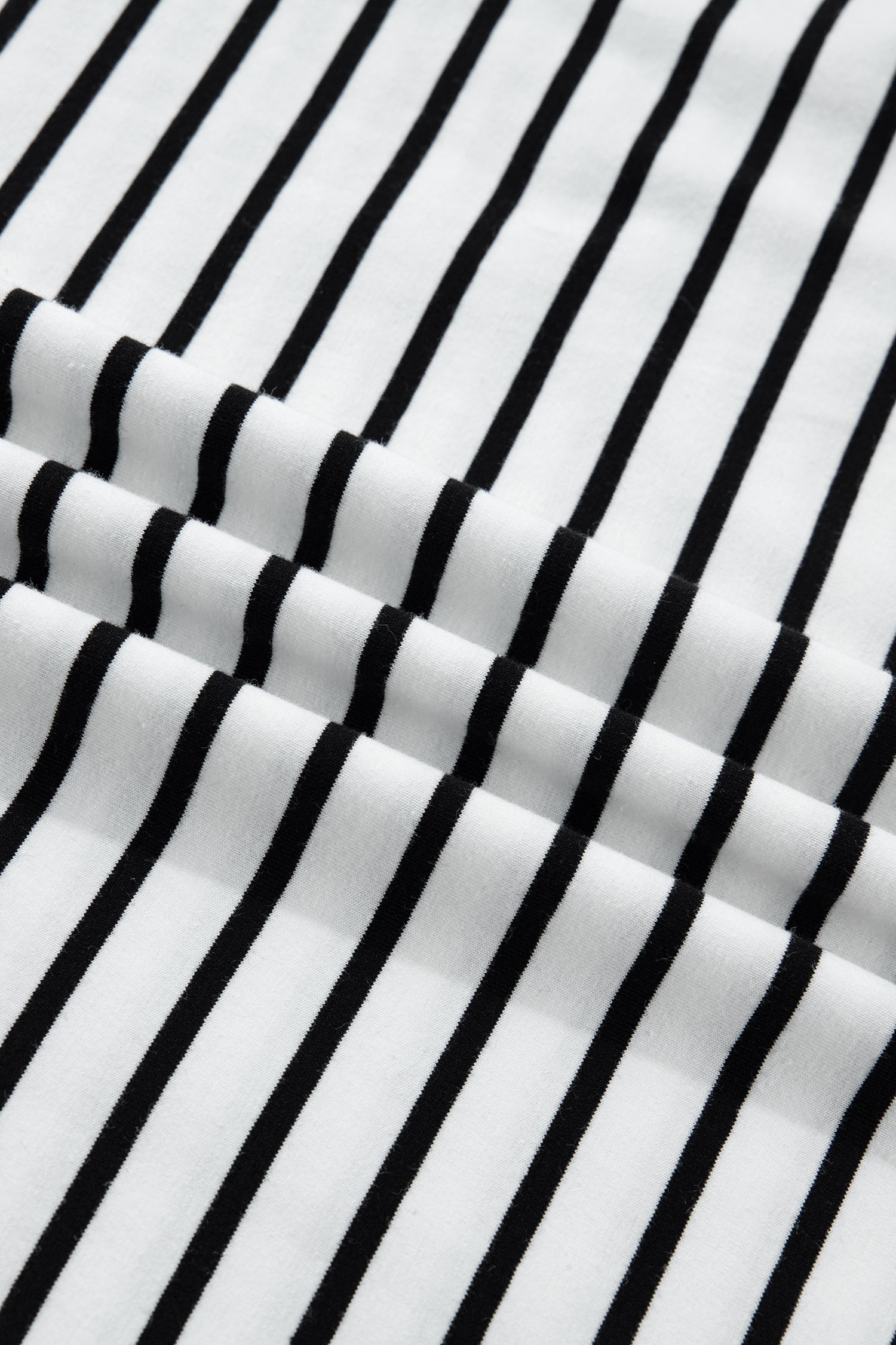 Stripe Buttoned Shoulder Cuffed Short Sleeve Tee