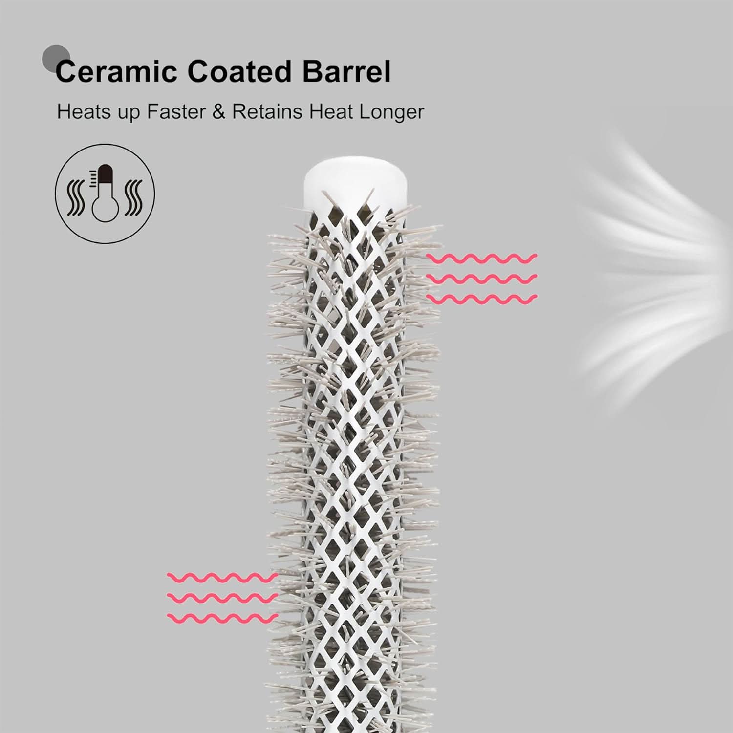 0.98in Extended Barrel Round Hair Brush for Faster Blow Dry