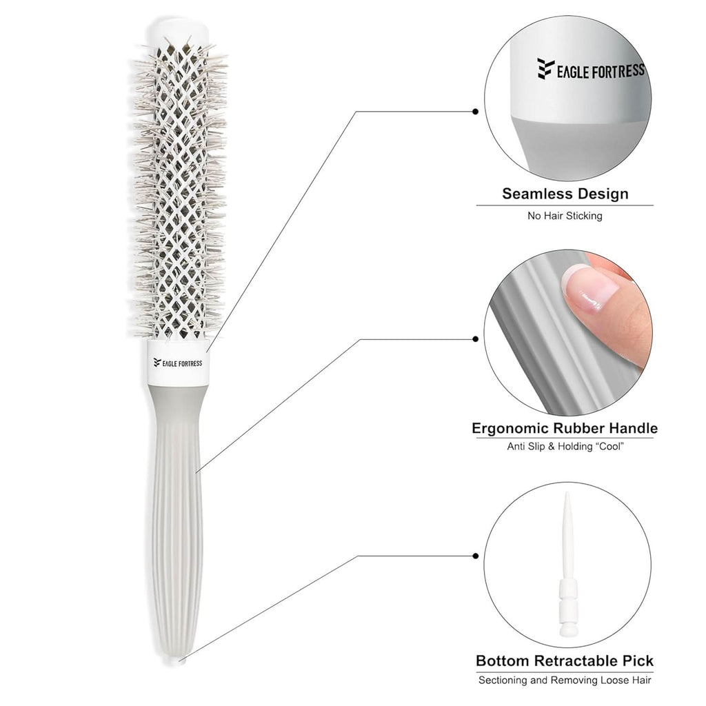 0.98in Extended Barrel Round Hair Brush for Faster Blow Dry