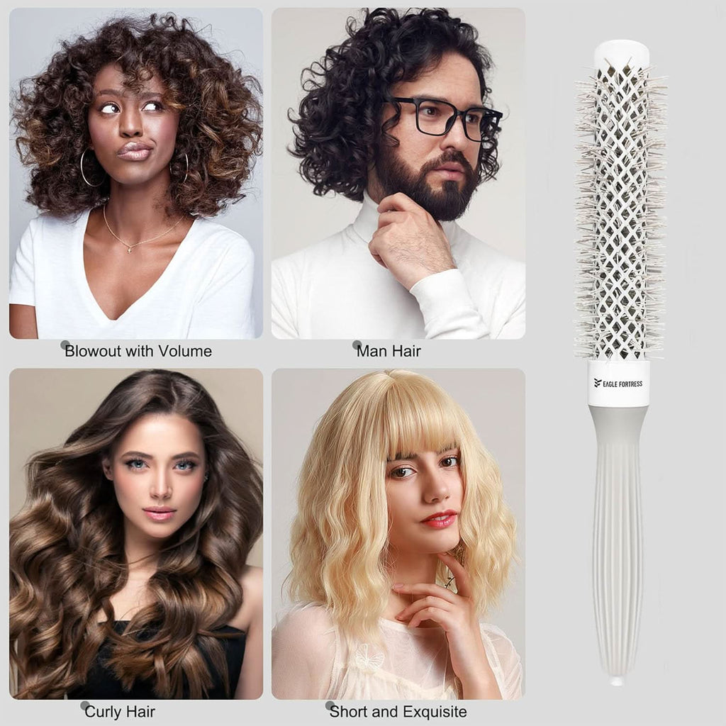 0.98in Extended Barrel Round Hair Brush for Faster Blow Dry