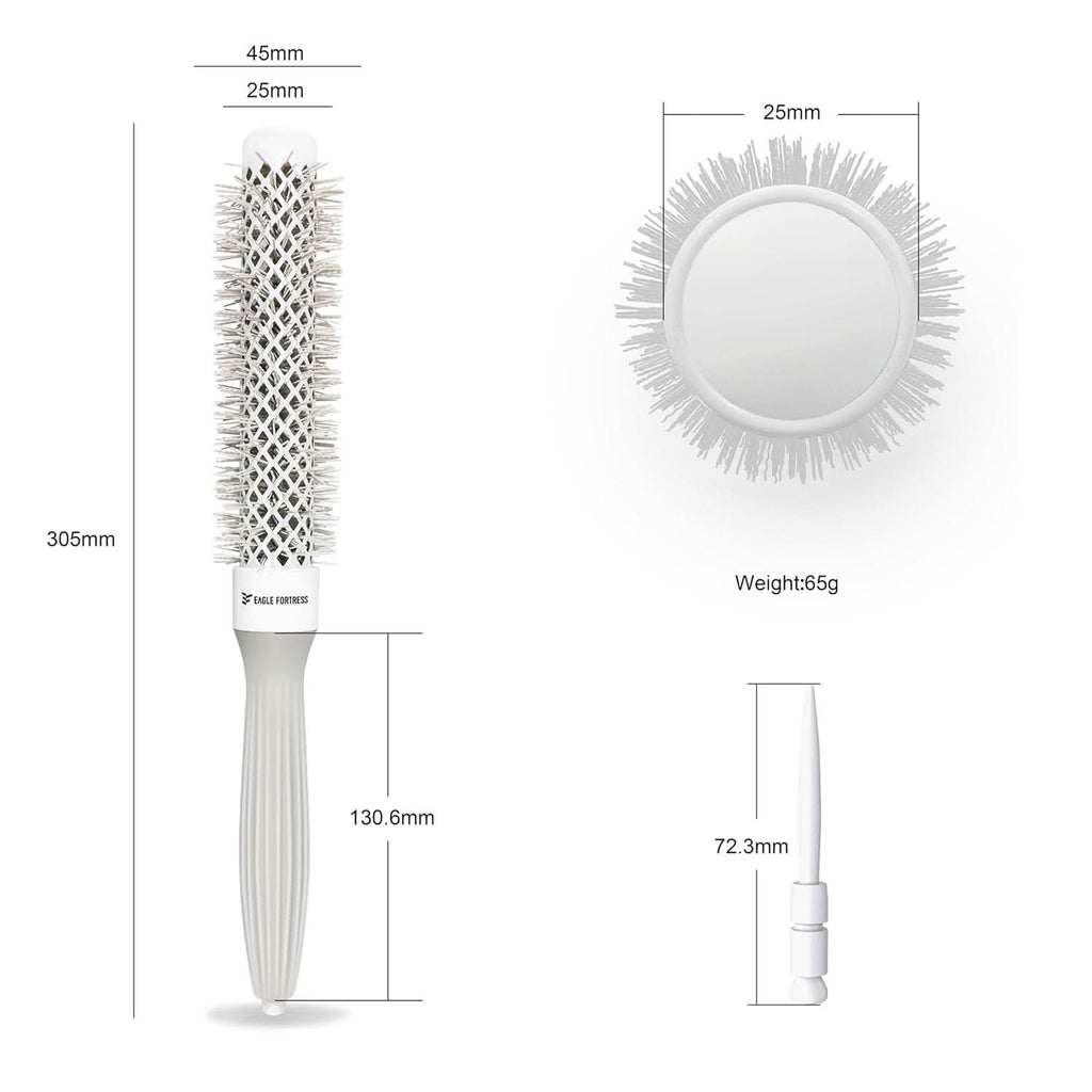 0.98in Extended Barrel Round Hair Brush for Faster Blow Dry