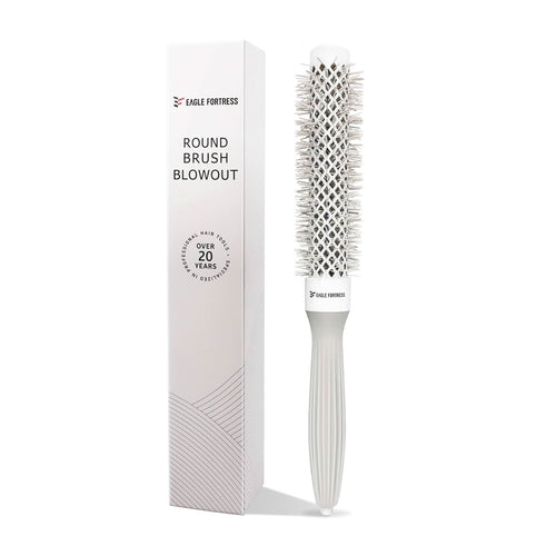 0.98 inch grey extended ceramic barrel round hair brush