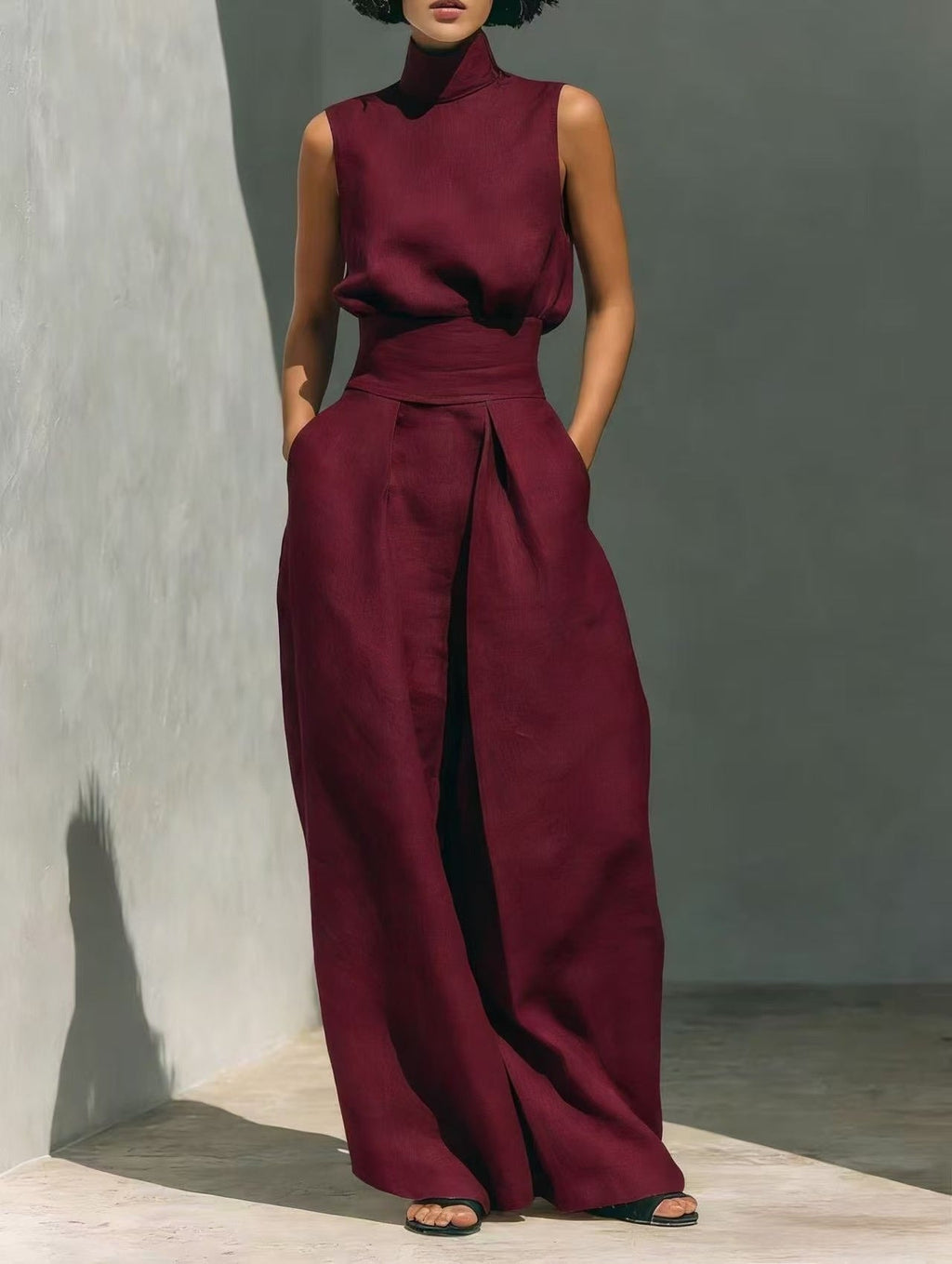 Women's Cotton Linen Two-Piece Set