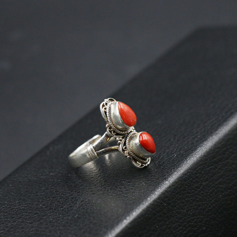 Nepal Handmade Jewelry Open Organic Xizang Style Personalized Creative Retro Ethnic Style Ring For Women
