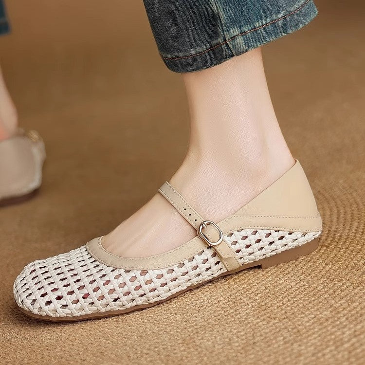 Women's French Minimalist Flat Mary Jane Shoes