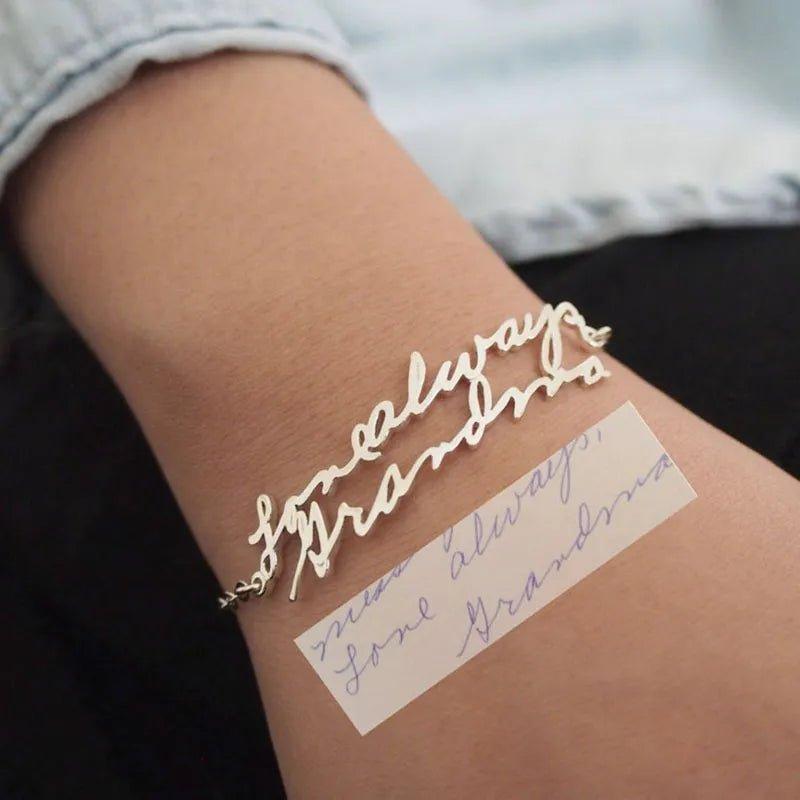 Custom Handwriting Name Bracelet - Personalized Signature Jewelry