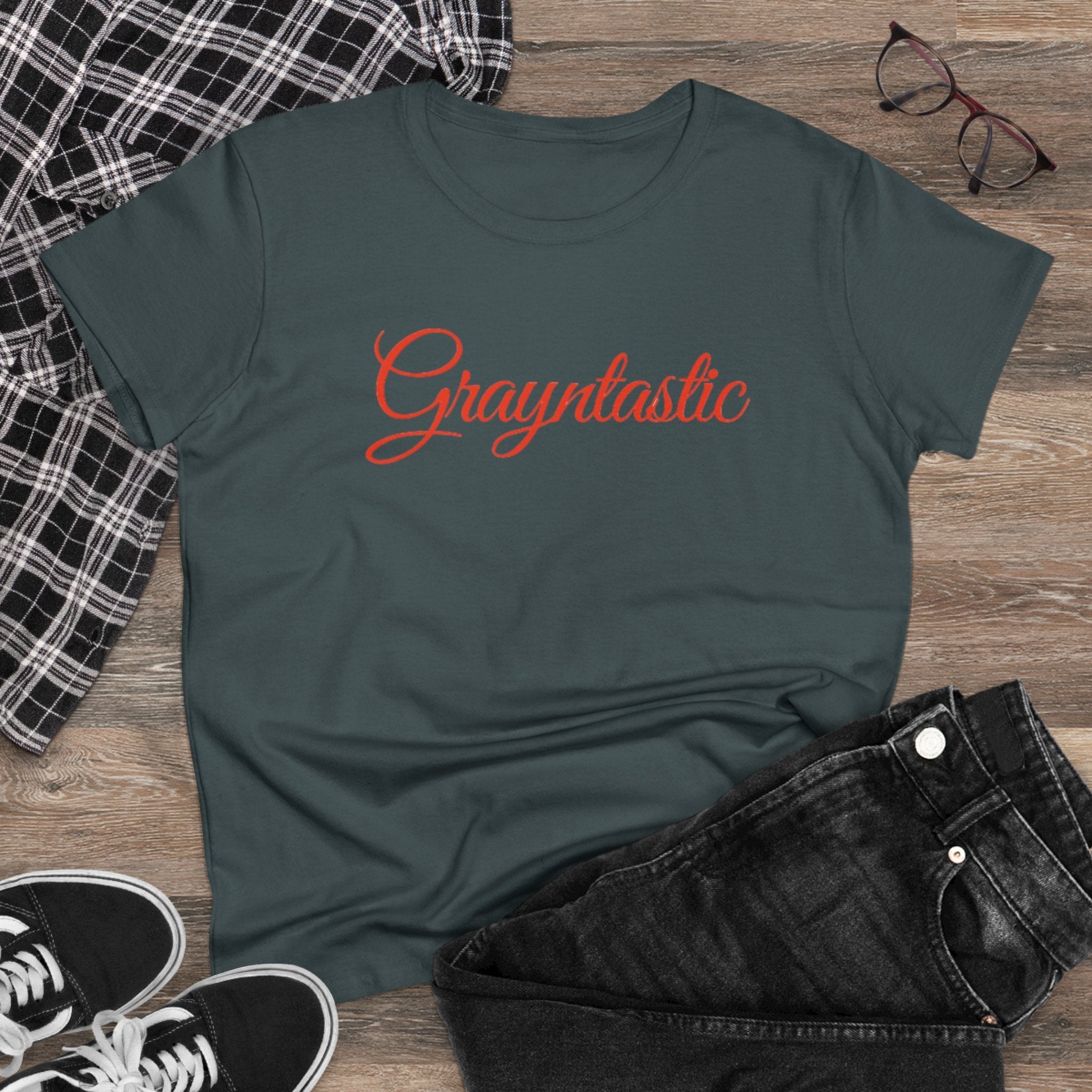 Women's Midweight Cotton T-Shirt - Casual Minimalist Crew