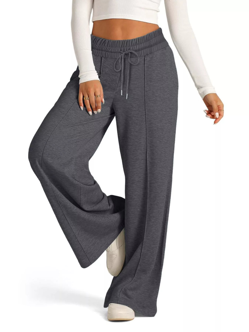 Women's Wide Leg Drawstring Lounge Pants with Pockets
