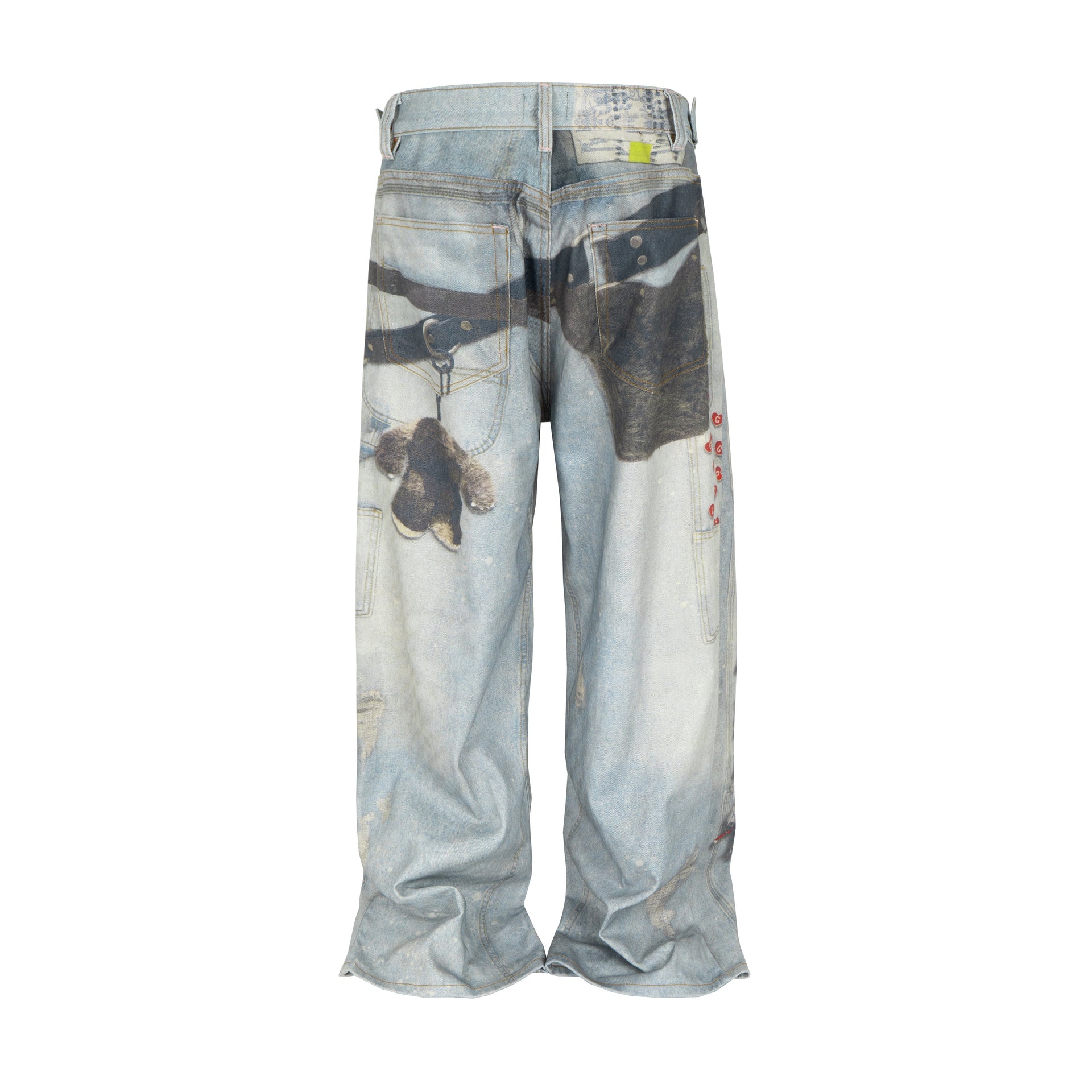 Wideboy Padlock Graphic Print Relaxed Fit Denim Jeans - Image 3