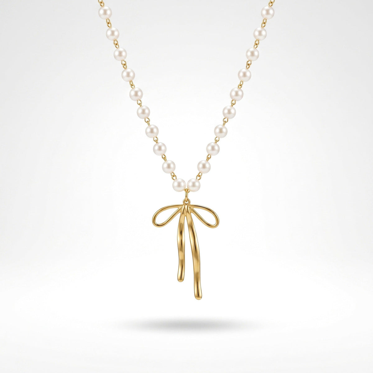 Stainless Steel Gold Pearl Butterfly Clavicle Necklace For Women, Dainty Non Tarnish Elegant Versatile New Lady Neck Jewelry