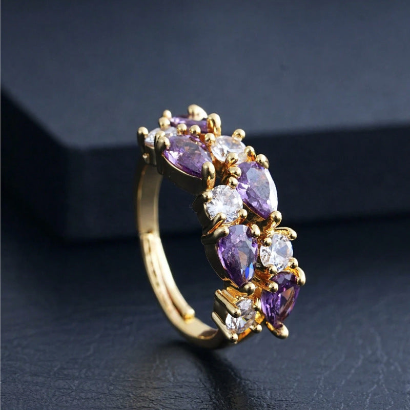 European And American Fashion Personality Bohemian Zircon Ring For Women, Versatile Street Style Jewelry, Direct Sales From The Manufacturer