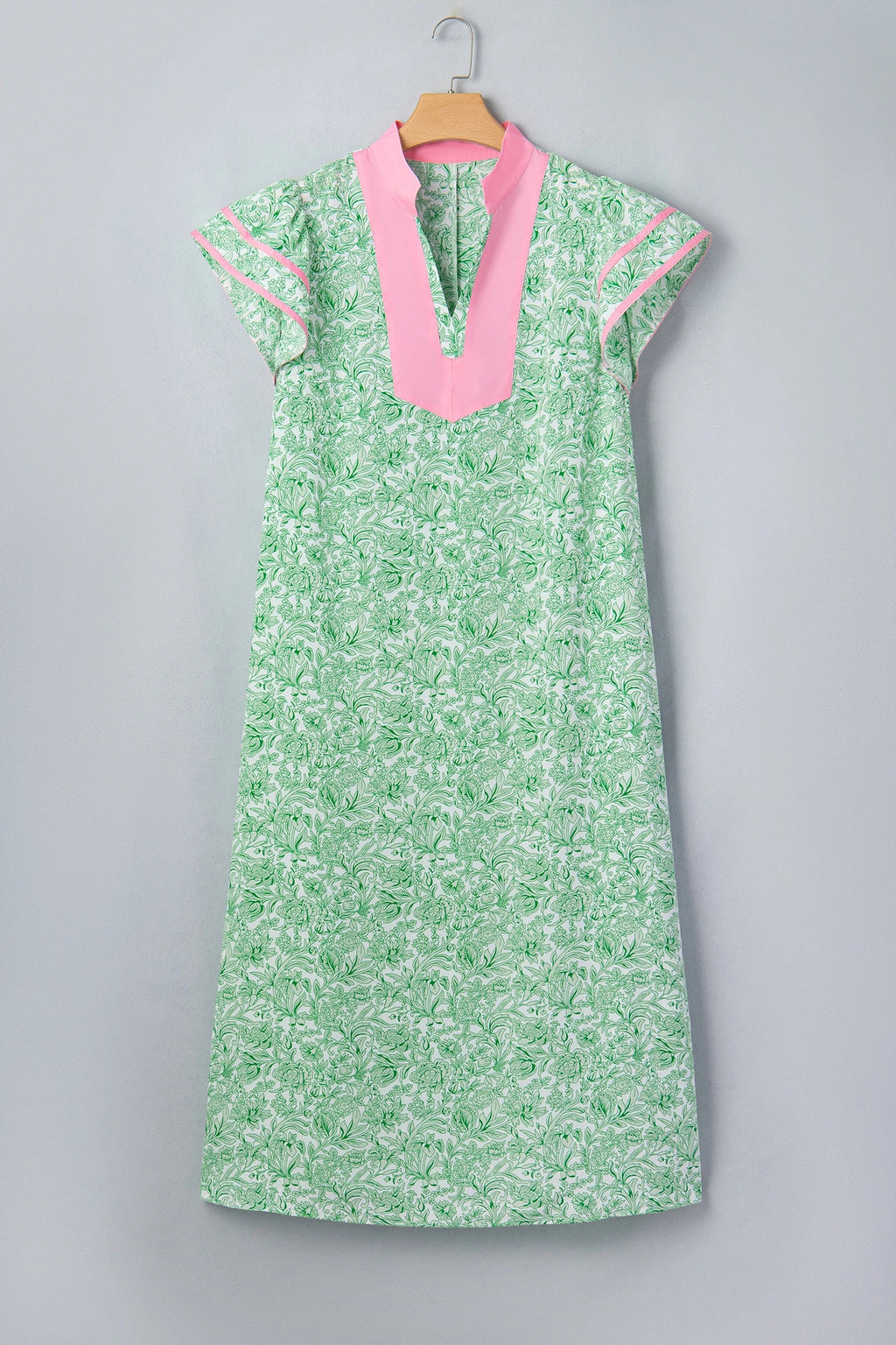 Plus Size Floral Flutter Sleeve Kaftan Maxi Dress
