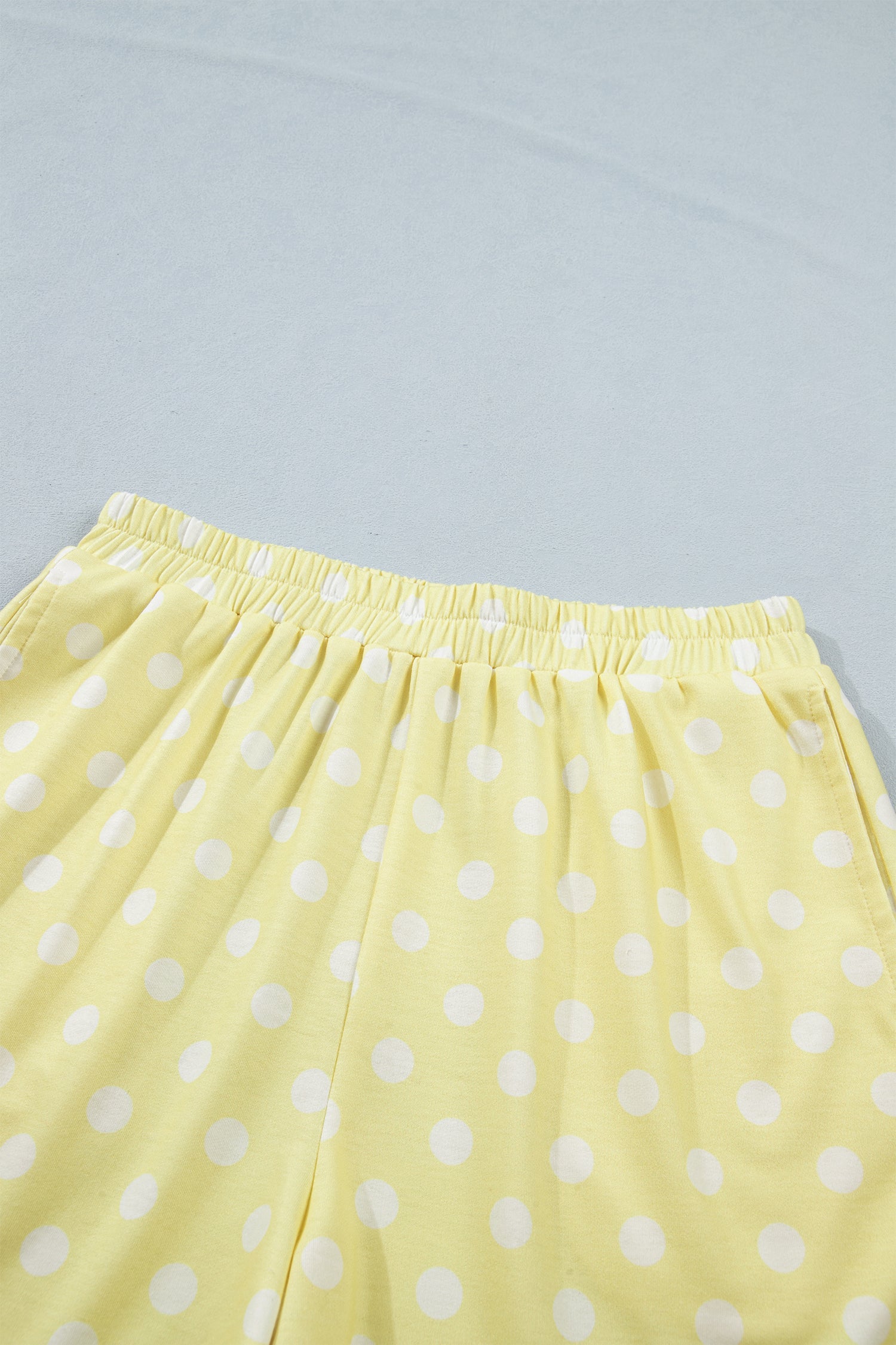 Polka Dot Colorblock Mock Neck & Shorts Set