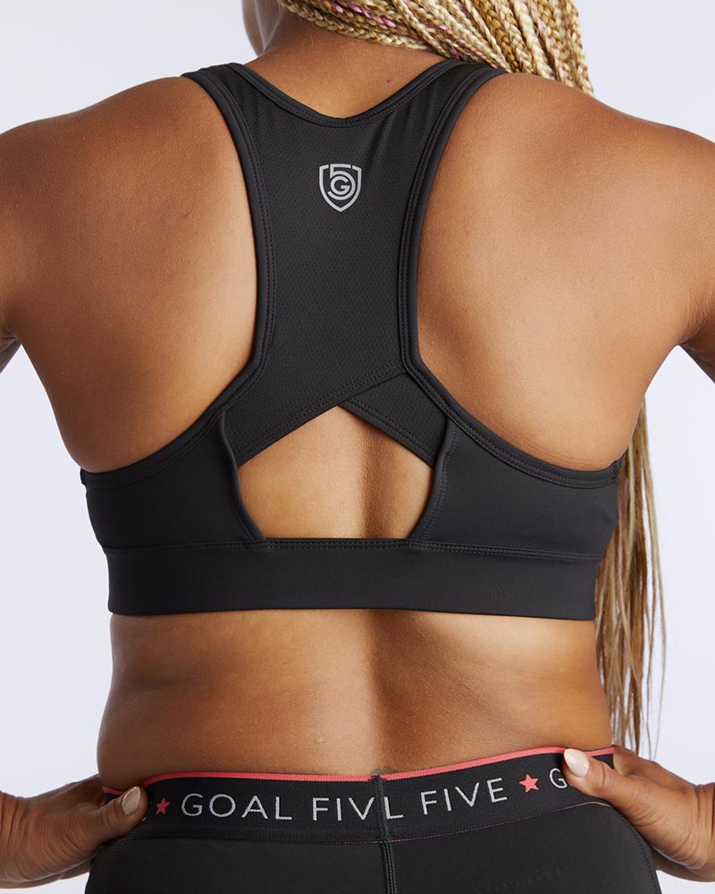 99er Padded Sports Bra with Hexagonal Crossover Back Detail - Image 2