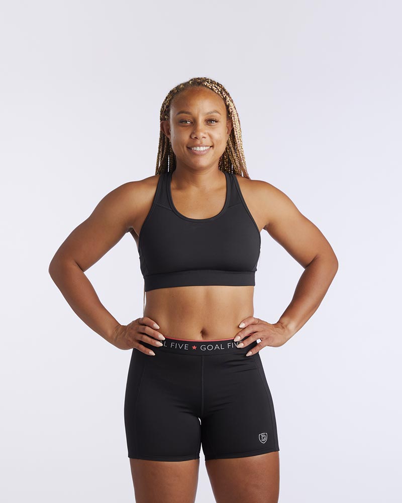 99er Padded Sports Bra with Hexagonal Crossover Back Detail - Image 4