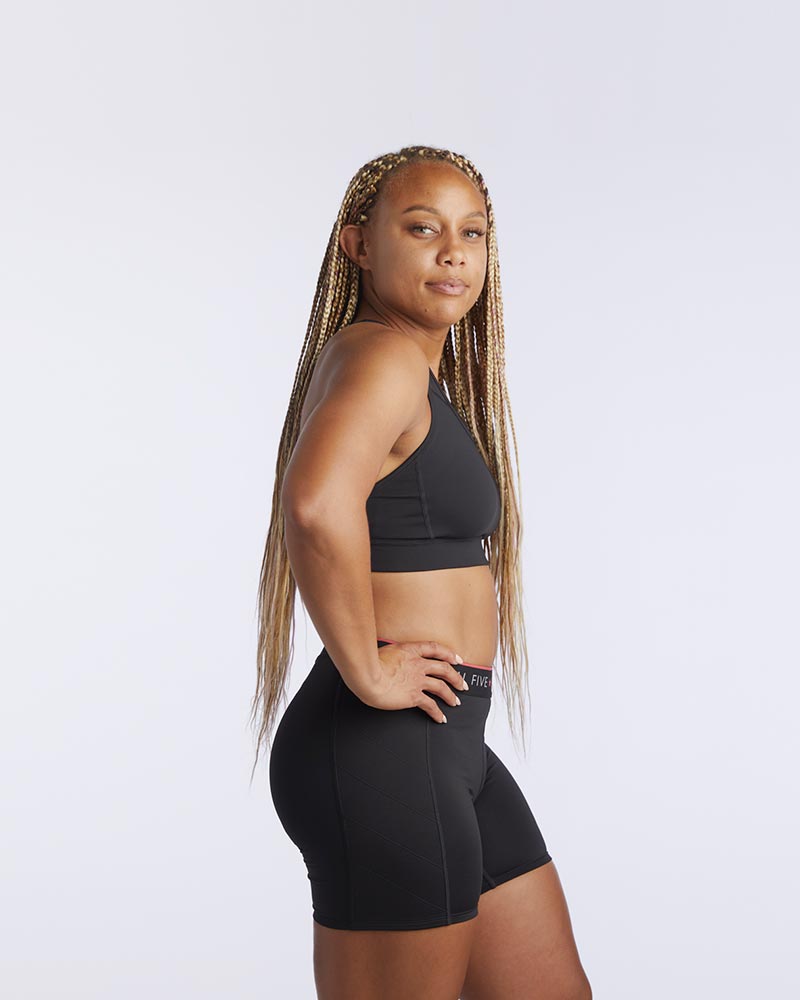 99er Padded Sports Bra with Hexagonal Crossover Back Detail - Image 6