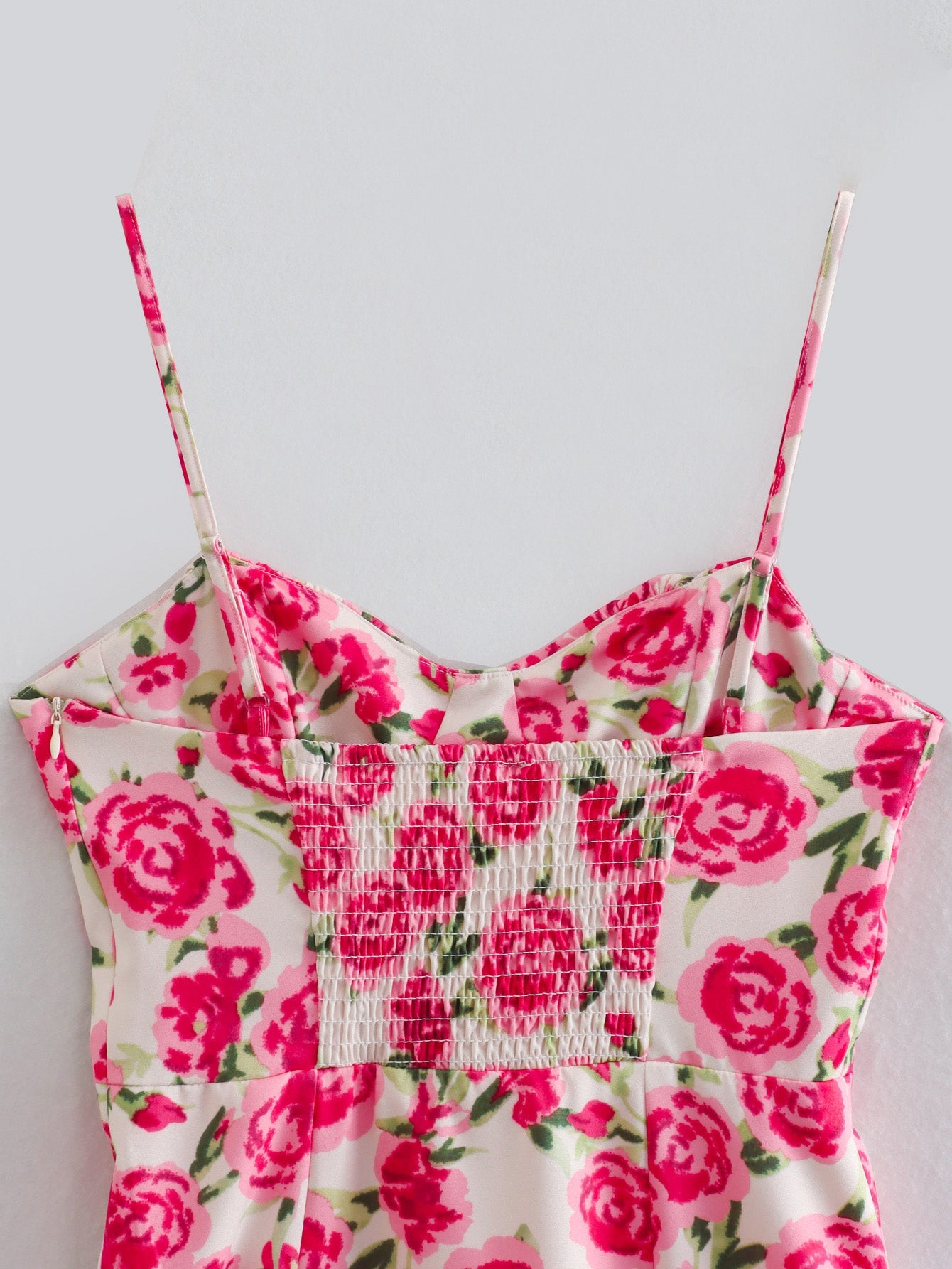 Spring Women Floral Print Corset Dress