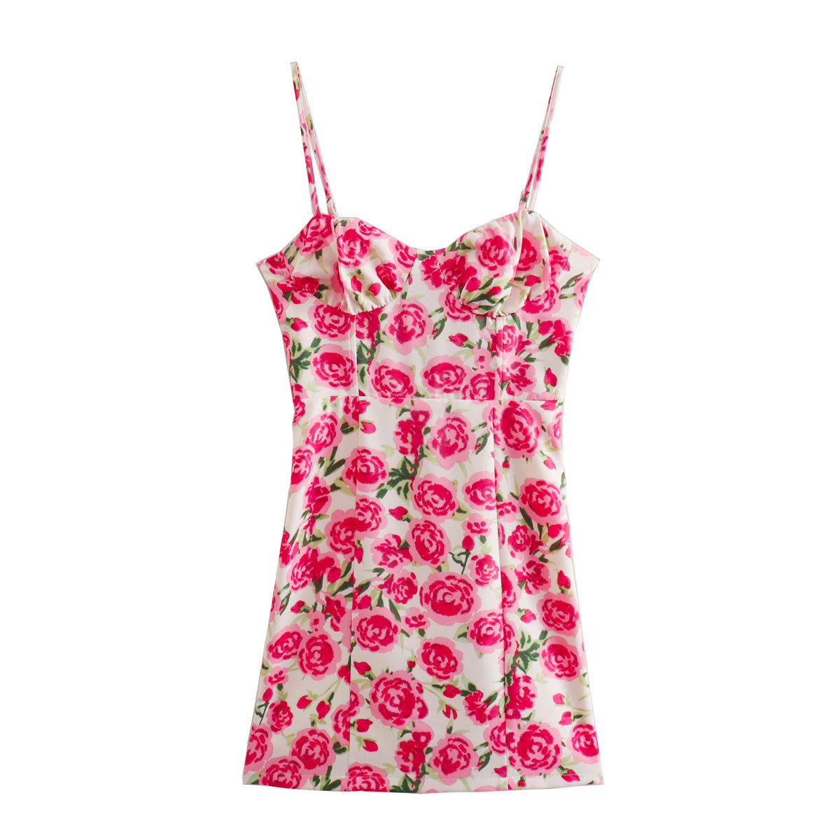 Spring Women Floral Print Corset Dress