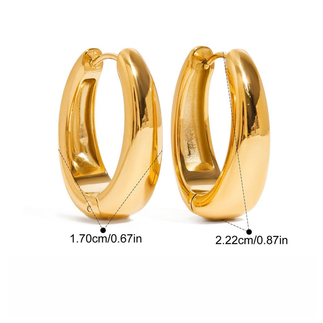 Minimalist 18K Gold-Plated Titanium Steel Stud Earrings