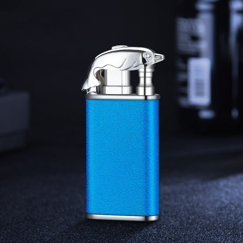 Windproof Double Flame Metal Lighter with Blue Jet Torch