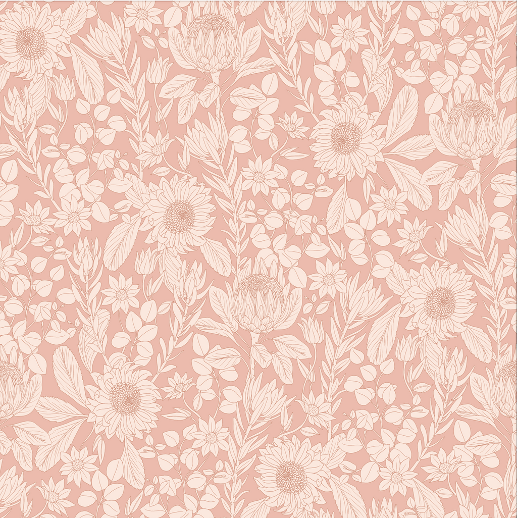 Polly Floral Removable Wallpaper in Peach and Cream