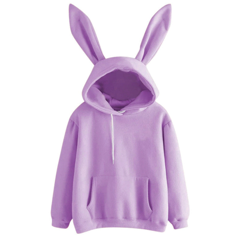 Harajuku Playful Rabbit Ear Hooded Sweatshirt for Women - Image 10