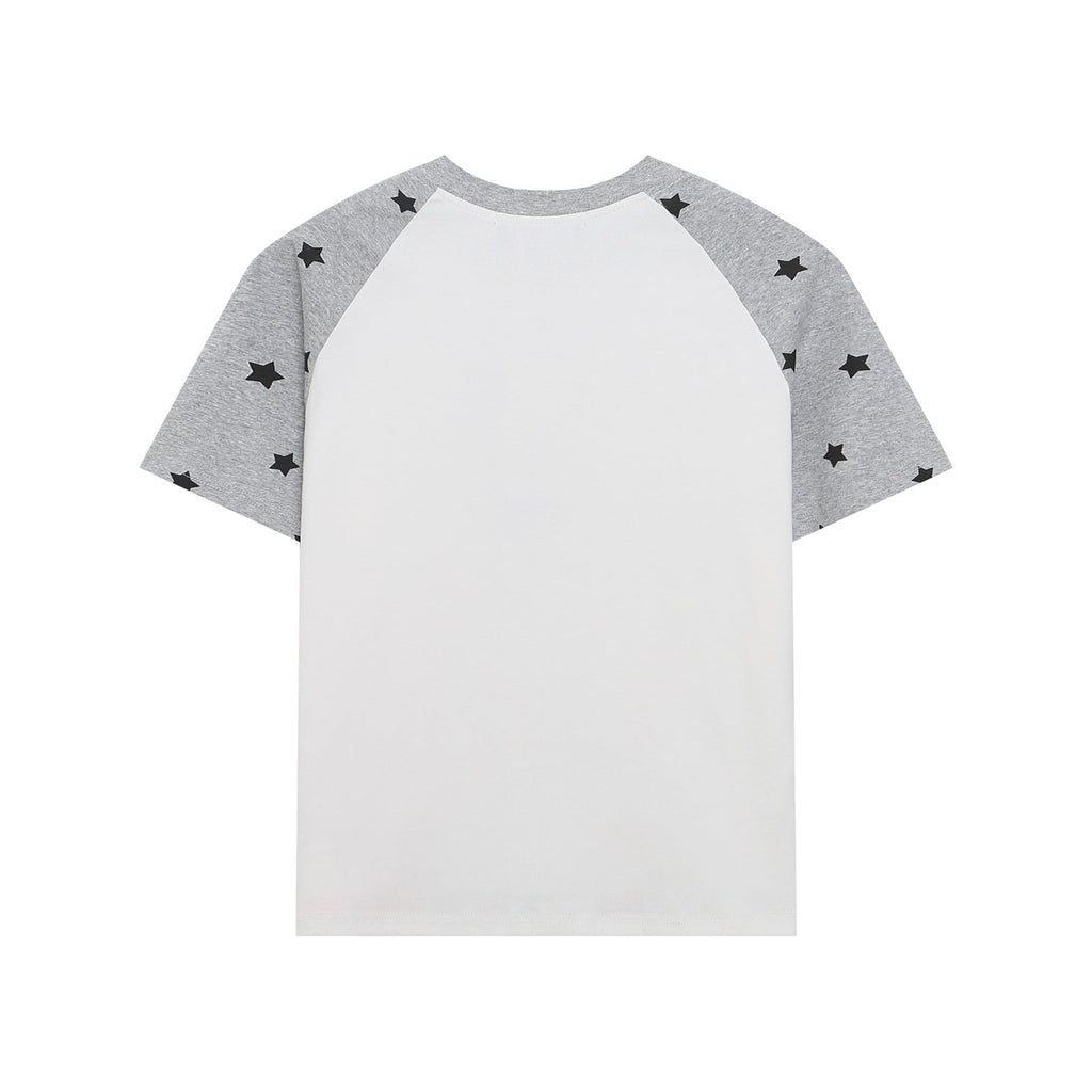 Women's Slim Fit Grey Star Raglan Sleeve Harajuku Graphic Tee - Image 2
