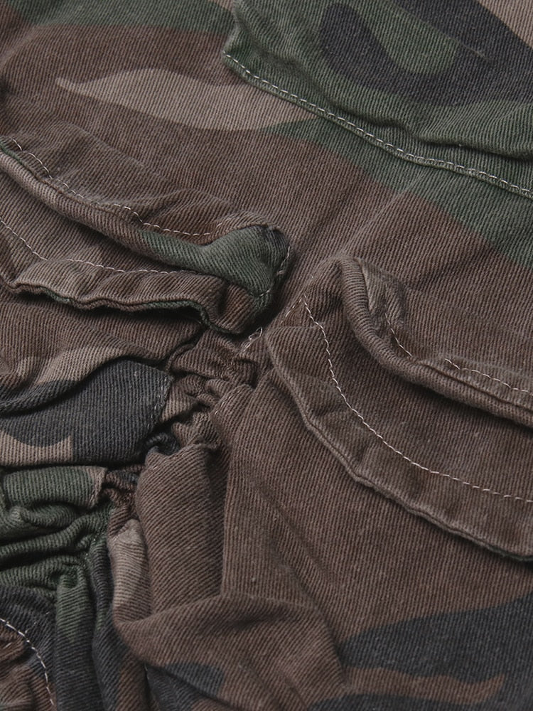 Camouflage Wide Leg Cargo Pants - High Waisted Streetwear - Image 5