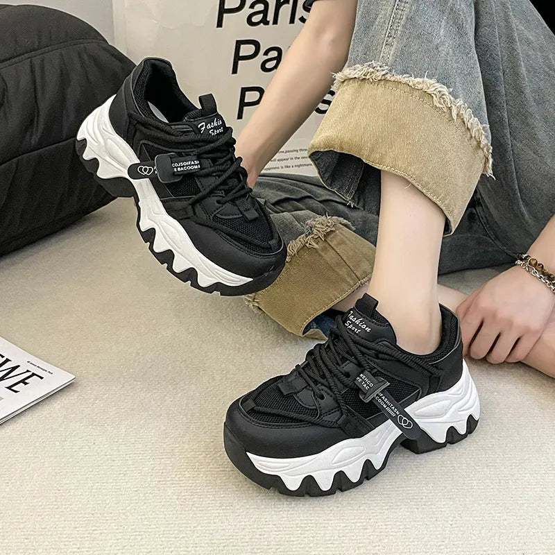 Chunky Platform Height Increasing Fashion Sneakers - Image 2
