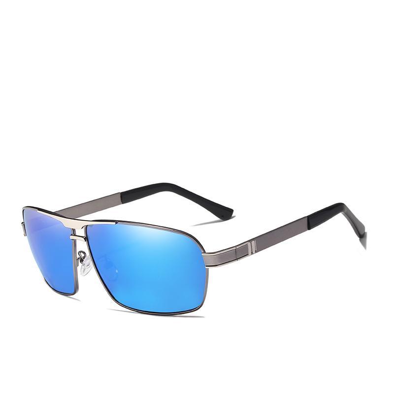 Classic Business Rectangular Polarized Metal Sunglasses UV400