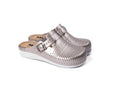 Nora IV by LEON– Women’s Leather Clogs- Adjustable Buckle with Removable Gel-Insole